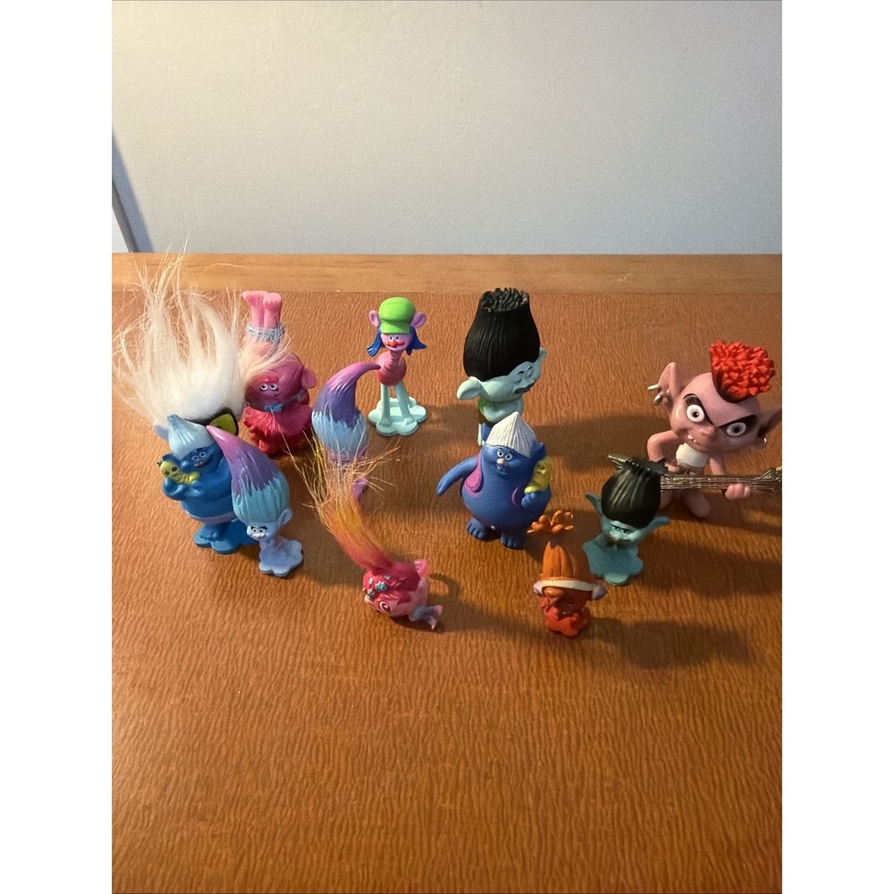 Dreamworks Trolls Figures Toy Lot Of 12 Cake Toppers Toys